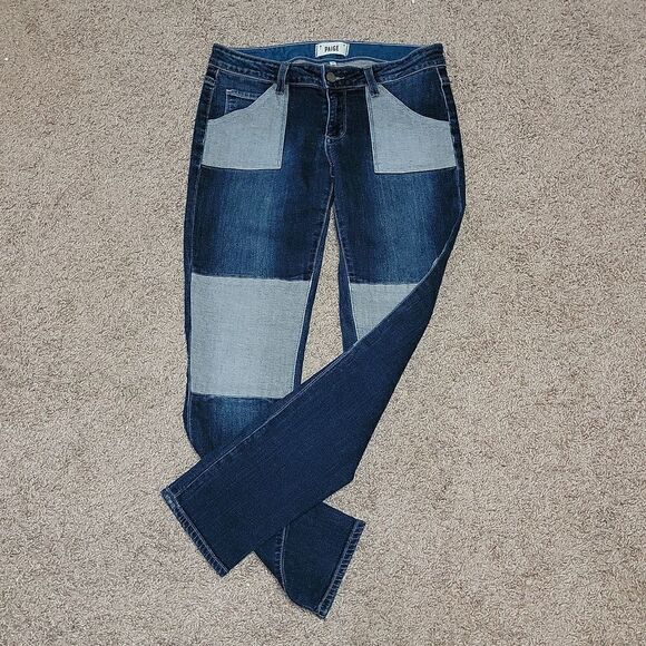 Paige Jeans Womens Size 27 Blue Jimmy Jimmy Skinny Patchwork Casual Denim - Picture 2 of 7